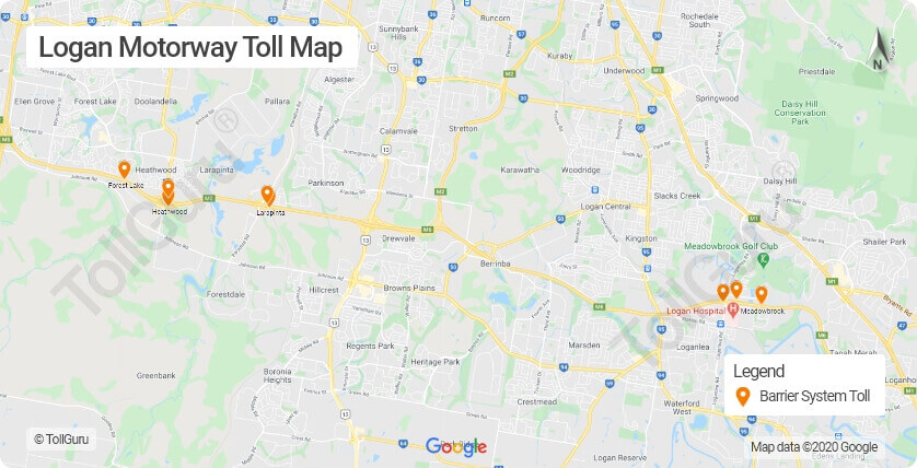 Logan Motorway Brisbane toll booth locations