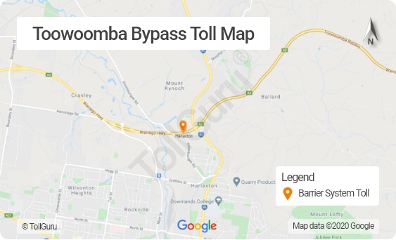 Toowoomba Bypass Brisbane toll booth locations