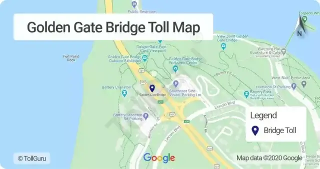 Toll booth location of Golden Gate Bridge between San Francisco and Marin County, along U.S. Route 101 and California State Route 1